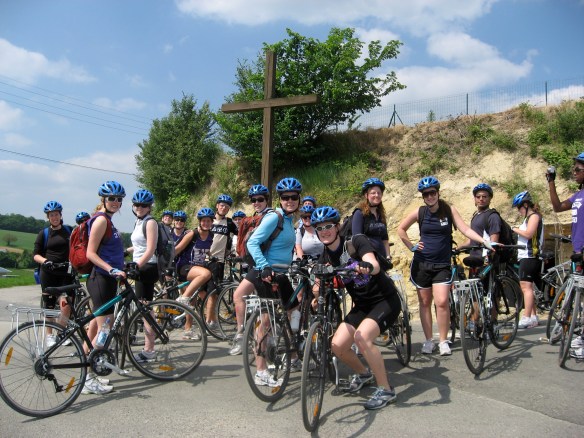 Biking near Chinon, France with University of Western Ontario students Visit to Angelliaume vineyard in Cravante-les-Coteaux, France