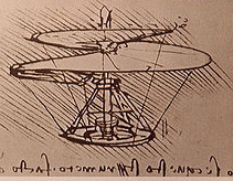 Da Vinci sketch of helicopter at Clos-Lucé